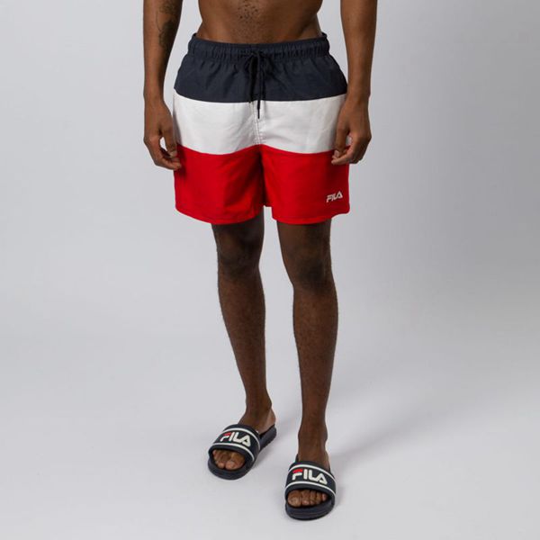 Pantalones Cortos Fila Hombre Azul Marino / Blancas / Rojas - Swinton - España 315469SIE